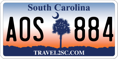 SC license plate AOS884