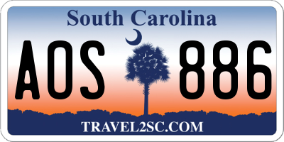 SC license plate AOS886