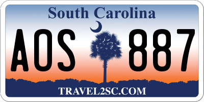 SC license plate AOS887