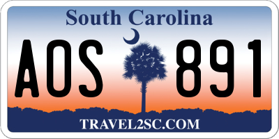 SC license plate AOS891