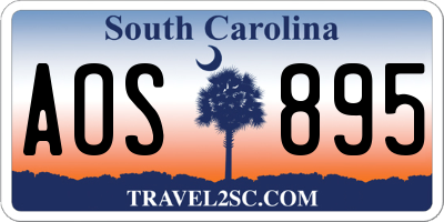 SC license plate AOS895