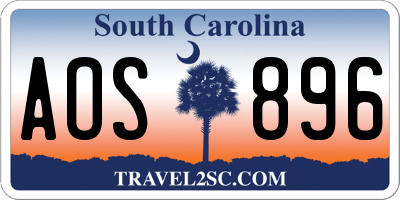 SC license plate AOS896