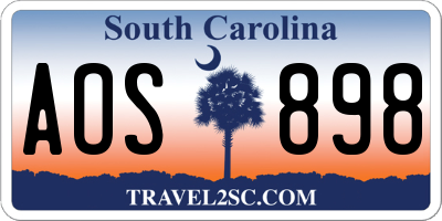 SC license plate AOS898