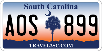 SC license plate AOS899
