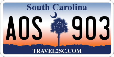 SC license plate AOS903
