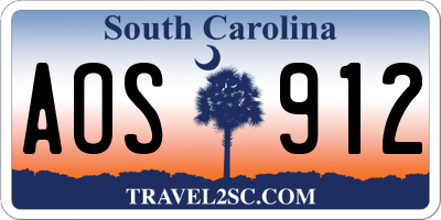SC license plate AOS912