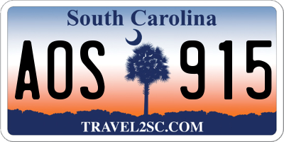 SC license plate AOS915