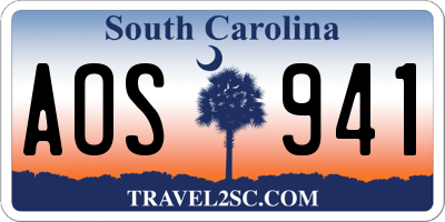 SC license plate AOS941