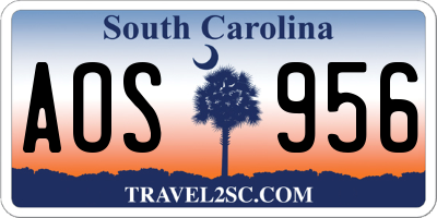 SC license plate AOS956