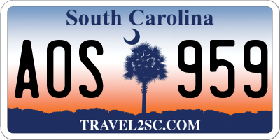 SC license plate AOS959