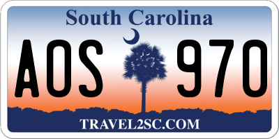 SC license plate AOS970