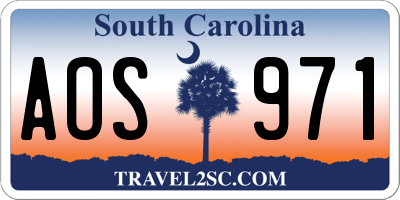 SC license plate AOS971