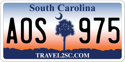 SC license plate AOS975