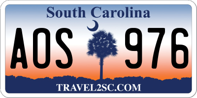 SC license plate AOS976
