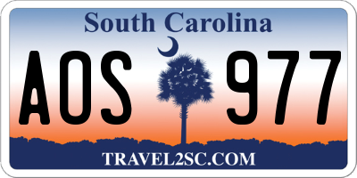 SC license plate AOS977