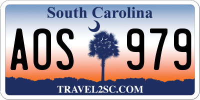 SC license plate AOS979