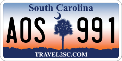SC license plate AOS991