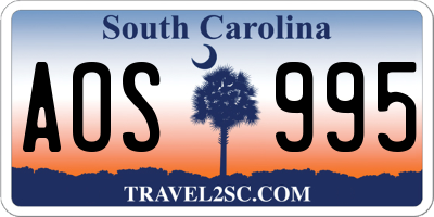 SC license plate AOS995