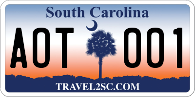 SC license plate AOT001