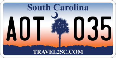 SC license plate AOT035