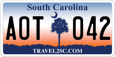 SC license plate AOT042