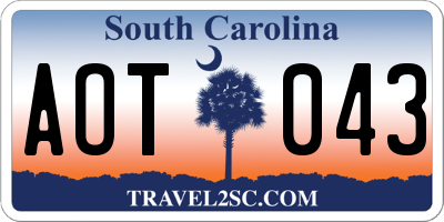 SC license plate AOT043