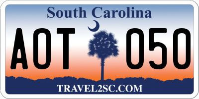 SC license plate AOT050