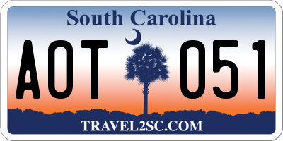 SC license plate AOT051