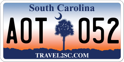SC license plate AOT052
