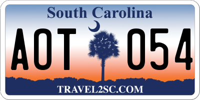SC license plate AOT054