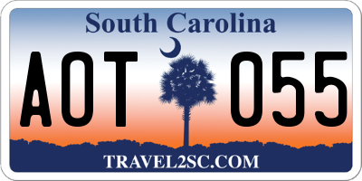 SC license plate AOT055