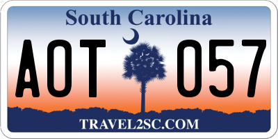 SC license plate AOT057