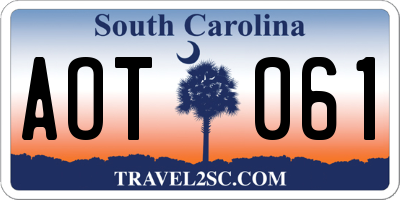 SC license plate AOT061