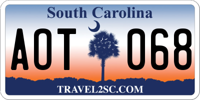 SC license plate AOT068
