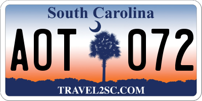 SC license plate AOT072