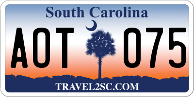 SC license plate AOT075