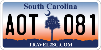 SC license plate AOT081