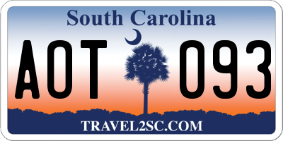 SC license plate AOT093