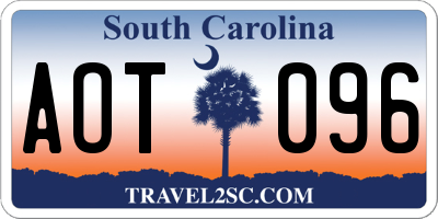 SC license plate AOT096