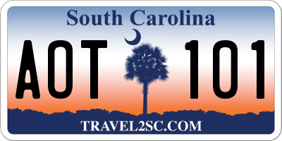 SC license plate AOT101
