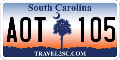 SC license plate AOT105