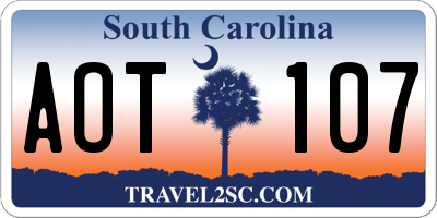 SC license plate AOT107