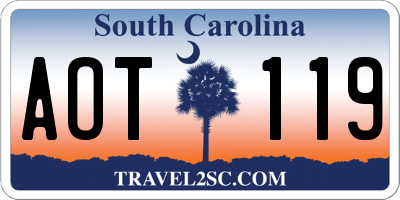SC license plate AOT119