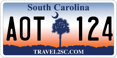 SC license plate AOT124