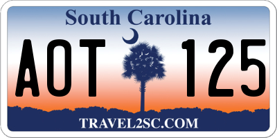 SC license plate AOT125