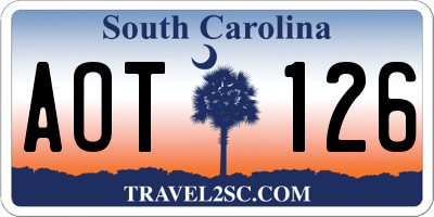 SC license plate AOT126