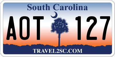 SC license plate AOT127