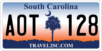 SC license plate AOT128