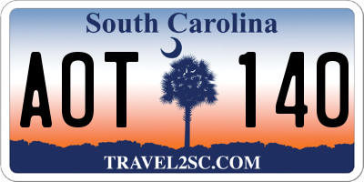 SC license plate AOT140