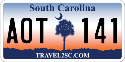 SC license plate AOT141
